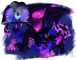 4_ears absurd_res anal anal_penetration anthro aquatic astra_sidereum balls big_penis blue_body blue_fur bodily_fluids dragon duo erection fish fur genital_fluids genitals hair hi_res humanoid_genitalia kit_(beastlykitsune) lazaxus machine male male/male male_penetrated male_penetrating male_penetrating_male multi_ear mythological_creature mythological_scalie mythology nude penetration penis protogen scalie sex shark simple_background tongue