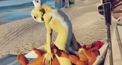 3d 3d_(artwork) activision anthro athletic athletic_anthro athletic_male athletic_on_muscular bandicoot beach blender_(artwork) canid canine cowgirl_position crash_(series) crash_bandicoot crossover digital_media_(artwork) duo ears_down eyebrows fox fox_mccloud fr34ky4urry123! from_behind_position from_front_position fur hair half-closed_eyes hand_on_butt happy happy_sex hi_res huge_filesize looking_back male male/male male_only mammal marsupial multicolored_body multicolored_fur muscular muscular_anthro muscular_male narrowed_eyes nintendo nipples obscured_penetration obscured_sex on_bottom on_top open_mouth orange_body orange_fur pecs pivoted_ears power_bottom raised_eyebrow scrunchy_face sex sex_on_the_beach smile star_fox tail tail_hug tail_on_partner tail_on_shoulder two_tone_body two_tone_fur yellow_body yellow_fur