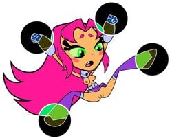 animated bottomless dc dc_comics female floating gijoepwns green_eyes pink_hair restrained starfire tagme teen_titans teen_titans_go