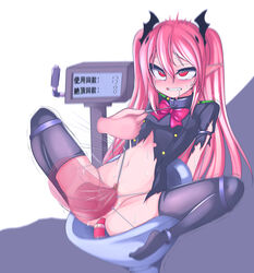 arms_behind_back black_legwear blush bondage bowtie breasts captured censored crying defeated dildo dildo_in_ass dildo_sitting domination drooling exhibition eyes_rolling_back feet female female_focus female_only femsub flor fucked_silly hair hair_ornament hands_behind_head helpless human_toilet humiliation krul_tepes large_penis leash light-skinned_female light_skin long_ears long_hair naked nipples nude nude_female orgasm orgasm_face owari_no_seraph penis pink_hair pointy_ears ponytail public public_use pussy rape red_eyes restrained slave small_breasts smaller_female spread_legs spread_pussy stomach_bulge stuck submissive submissive_female sweat thrusting torn_clothes vaginal_penetration vampire