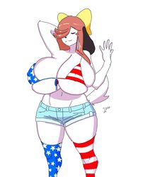 4th_of_july anthro big_breasts breasts female furry holly_applebee huge_breasts overweight overweight_female tagme thick_thighs