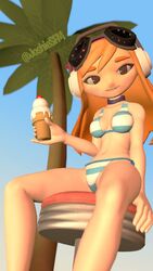 3d bikini garry's_mod gmod human_meggy ice_cream joshiesfm meggy_spletzer orange_hair public sfm smg4 source_filmmaker striped_bikini tagme