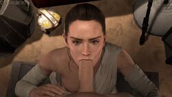 1boy 1girls 3d animated big_penis blowjob breasts brown_eyes brown_hair chasingnero erection fellatio female long_hair looking_at_viewer male medium_breasts nipples no_bra no_sound oral penis pov pov_eye_contact rey source_filmmaker star_wars straight video webm