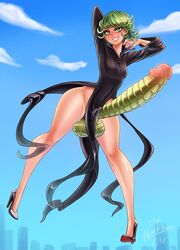 1futa big_balls dragon_cock erection erection_under_clothes futa_only futanari green_eyes green_hair heels high_heels huge_cock human_with_animal_genitalia long_penis nenerhea one-punch_man revealing_clothes scaled_penis short_hair small_but_hung smiling solo solo_futa tatsumaki wide_hips