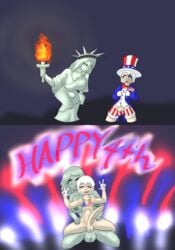 1boy 1futa 4th_of_july american_flag american_flag_bikini american_flag_hat anal ass belly belly_bulge belly_button bikini bikini_top blue_eyes crown dickgirl dickgirl/male female femboy fireworks futa_on_male futa_with_male futadom futanari gloves grey_skin hands_on_legs happy happy_sex hyper hyper_penis light-skinned_femboy light-skinned_male mellochild97 peace_sign penis robe stars statue statue_of_liberty stone stripes torch uncle_sam white_hair willing_sub wink winking