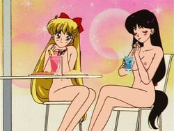 90s accurate_art_style bishoujo_senshi_sailor_moon black_hair blonde_hair bow breasts casual_nudity edit long_hair minako_aino naked naked_female nonsexual_nudity nude nude_edit nude_female nude_filter ponchocop rei_hino screen screen_capture screen_face screencap screenshot screenshot_edit small_breasts toei_animation vintage