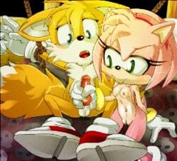 amy_rose animated anthro bcs bdsm blue_eyes color cum eyelashes female forced fur furry furry_only gloves green_eyes handjob hedgehog knot male mammal nude open_mouth orange_fur penis pink_fur restrained rope sega shoes sonic_(series) straight tails tied_up vampire