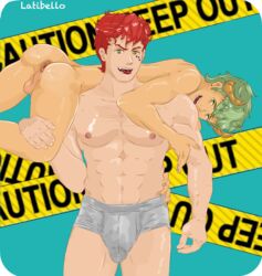 2boys briefs bubble_butt enzo_(latibello) gay latibello muscle poncho_(latibello) tagme yaoi