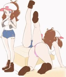 10_seconds 1girls 2020 2020s all_fours animated ass back_view baseball_cap behind_view big_ass black_boots blue_eyes blue_shorts boots breasts brown_hair butt cap denim_shorts female hilda_(pokemon) human jean_shorts kneepits legs_in_air looking_ahead microsd_(artist) minishorts nintendo no_sound pale-skinned_female pale_skin panties pink_panties pokemon pokemon_bw ponytail shiny_hair shiny_skin shorter_than_10_seconds shorts shorts_down sleeping tank_top thick_ass thick_thighs tomboy undressing video white_tank_top