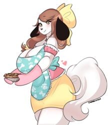 anthro apron cherrikissu furry heart holly_applebee pie spoken_heart tagme