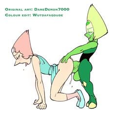 1futa 1girls ass big_penis colorized daredemon7000 doggy_style female futa_on_female futa_with_female futanari height_difference large_penis larger_female no_panties pearl_(steven_universe) peridot_(steven_universe) pussy pussy_juice pussy_juice_drip saliva saliva_drip short_hair shortstack size_difference skinny_girl small_ass small_but_hung small_dom_big_sub smaller_futanari steven_universe thighs third-party_edit thrusting tongue tongue_out vagina vaginal_insertion vaginal_penetration vaginal_sex wutdafaqdude