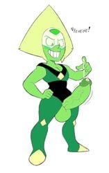 1futa balls big_penis clothed colorized daredemon7000 erection full_body futa_only futanari grin peridot_(steven_universe) precum sketch small_but_hung solo solo_futa standing steven_universe third-party_edit wutdafaqdude