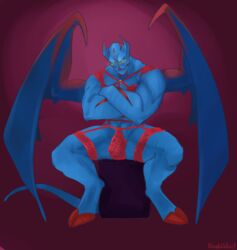 balanar_the_night_stalker bara blindwildcat dota_2 lingerie male_only monster_boy muscles night_stalker solo_male