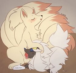 1boy anthro blush canine fellatio female furfrou knot mammal ninetales nintendo oral pokemon tsukaui