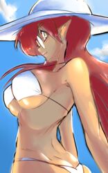 bikini elf elf_ears glasses hat long_hair nezbot original pointy_ears tagme