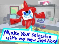 anthro balls computer english_text erection genitals hanging_penis hi_res innuendo laboratory male male_only mark_m nintendo nude penis pokéball pokémon_(species) pokemon rotom rotom_pokedex smile solo speech_bubble text uncut video_games