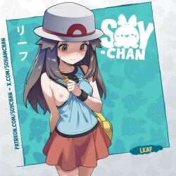 leaf (pokemon) from game freak by soy-chan