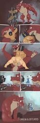 anal anal_sex anthro birdy comic dragon duo fight hi_res human knight male male/male mammal melee_weapon penetration sword warrior weapon