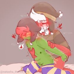 bite_marks bolivia_(countryhumans) chullo countryhumans cum hickey_marks kinky_naty male/male peru peru_(countryhumans) peruvian_clothes striped_socks yaoi