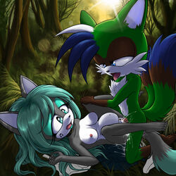 absurd_res barefoot bodily_fluids canid canine cum cum_in_pussy cum_inside dash-the-cheetah duo ejaculation feet female fox genital_fluids hi_res humanoid_feet inflation invalid_tag male mammal mobian_(species) original_character penetration sex soles sonic_(series) sonic_fan_characters sonic_oc sonic_team sonic_the_hedgehog_(series) stomach_bulge straight toes vaginal_penetration