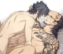 2boys anal anal_sex final_fantasy final_fantasy_xv gay gladiolus_amicitia human male male/male male_only necklace noctis_lucis_caelum nude on_back penis small_dom_big_sub tagme tattoo yaoi zehel_az