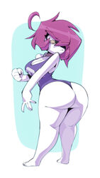 aged_up ass big_ass bigdad bodysuit breasts cleavage clothing female female_focus female_only gaz_membrane huge_ass huge_butt human invader_zim leotard neckwear nickelodeon one-piece_swimsuit pale_skin purple_hair source_request swimsuit thicc_gaz thick_thighs thighs thong year_request yellow_eyes