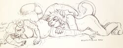 anthro cunnilingus curls cynthiafeline domestic_cat duo felid feline felis female hi_res licking lion male mammal oral original_characters pantherine panthers pen pregnant sex straight tiger tongue tongue_out traditional_media_(artwork) vaginal_penetration