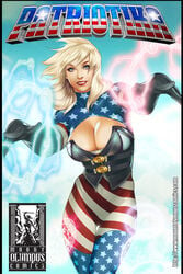 american_flag american_flag_bodysuit american_flag_legwear big_breasts blonde_hair blue_eyes bodysuit breasts bustier busty cleavage cleavage_cutout comic corset female female_focus female_only gloves hourglass_figure huge_breasts large_breasts lipstick long_hair makeup overflowing_breasts patriotika pose posing skin_tight solo standing superheroine tagme wide_hips