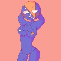 big_breasts bikini blush bosnia_and_herzegovina bosnia_and_herzegovina_(countryhumans) bra countryhumans countryhumans_girl hands_behind_head jojofan_alsoch mouth_open