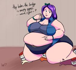 1girls abigail_(stardew_valley) ass bbw belly big_ass big_belly big_breasts bottom_heavy breasts chubby curvaceous curvy english_text fat female female_only goth huge_ass huge_belly human love_handles muffin_top non-canonical_size nonude obese overweight overweight_female plump solo stardew_valley text thick thick_ass thick_thighs tight_clothing weight_gain wide_hips