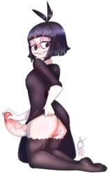 1futa big_penis creepy_susie eroyaki eyeshadow feet futa_only futa_sans_pussy futanari goth lifting_dress solo the_oblongs thighhighs transparent_background