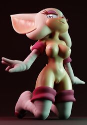 3d 3d_model breasts clothed female female_only furry lewdman2 mobian mobian_(species) mobian_bat naked nipples rouge_the_bat sega solo sonic_(series) sonic_adventure_2 sonic_the_hedgehog_(series)