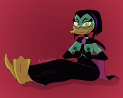 anthro avian breasts disney disney_channel disney_xd duck ducktales ducktales_(2017) feet female looking_at_viewer magica_de_spell mr._chase_comix nipples shirt_lift solo webbed_feet