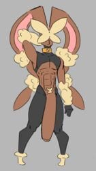 abs anthro collar hair_covering_eye huge_cock james_(shewiff) lopunny male_only mega_evolution mega_lopunny original_character pokémon_(species) pokemon pokemon_(species) pokemon_dppt shewiff toned