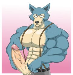 1boy 2019 abs anthro areola areolae bara beastars beefy biceps big_muscles big_penis blue_fur bodybuilder bodybuilding buff canid canine canis erection flex fur furry furry_focus genitals gray_fur hi_res humanoid_genitalia humanoid_penis jabuhusky legoshi_(beastars) male male_focus male_only mammal miguel_okami muscles muscular muscular_anthro muscular_male nipples pecs penis penis_focus september solo uncensored wolf