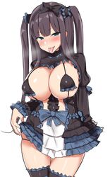 :p bedroom_eyes big_breasts big_head bikini black_hair blue_eyes blush bow breast_cutout breast_squish breast_suppress breastless_clothes breasts character_request choker cleavage dark_blue_eyes female frilled_choker frilled_legwear frilled_skirt frills full_cleavage gothic hair_ornament hairbow half-closed_eyes high_resolution huge_breasts long_hair looking_at_viewer lowleg_panties micro_bikini nanae neoteny purple_hair rude seductive simple_background skimpy skindentation skirt skirt_lift small_but_busty solo sticking_tongue_out teal_eyes thigh_gap thighhighs thighs tied_hair tongue tongue_out twintails white_background