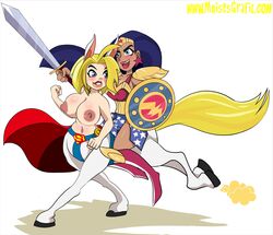 12girls amazon big_breasts bob_cut breasts centaur dc_comics dc_super_hero_girls diana_prince equid_taur female female_only kara_danvers kara_zor-el moisesgrafic monster_girl multiple_girls nipples supergirl superman_(series) tagme taur weapon wonder_woman wonder_woman_(series)