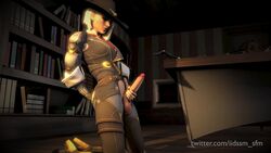 1futa 3d anal_masturbation animated ashe_(overwatch) clothed dickgirl futanari iidssm_sfm large_penis masturbation no_sound overwatch source_filmmaker tagme video