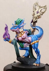 anthro artisan female guild hammer lizard lizardman_(warhammer_fantasy) low_res magic miniature nude reptile scalie solo tools warhammer_(franchise) warhammer_fantasy