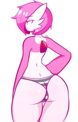 1boy 2020 alternate_skin_color androgynous anthro anthrofied ass balls balls_in_panties big_ass dated femboy frowntown gardevoir humanoid male male_gardevoir male_only male_pokemon nintendo original_character panties pink_(frowntown) pink_eyes pink_skin pokemon pokemon_(species) pokemon_rse solo solo_male standing thick_ass thick_thighs thighs white_skin