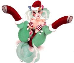 2013 anatomically_correct_pussy anthro anthrofied anus ass bell big_ass breasts christmas clitoris equine equine_anus equine_pussy female friendship_is_magic fuchs fur gloves green_fur green_hair hair hat holidays horse looking_at_viewer lyra_heartstrings_(mlp) multicolored_hair my_little_pony panties pony presenting presenting_hindquarters presenting_pussy puffy_anus pussy santa_hat satyr simple_background sitting smile solo stockings tail underwear what yellow_eyes