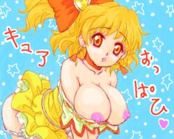 bow clothing cure_pine dress fresh_pretty_cure fusuke inori_yamabuki large_breasts magical_girl panties pretty_cure tagme translation_request