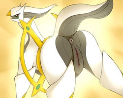 anus arceus ass ben300 dragon female looking_at_viewer looking_back nintendo pokémon_(species) pokemon presenting presenting_hindquarters pussy tail video_games