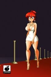 1girls animated animated_gif big_breasts bouncing_breasts breasts canon_genderswap clothing dress eyeshadow female female_only footwear genderswap_(mtf) high_heels human linkartoon pale_skin ponytail public ranma-chan ranma_1/2 ranma_saotome red_carpet red_hair rule_63 solo stiletto_heels tagme very_high_heels walk_cycle walking white_dress