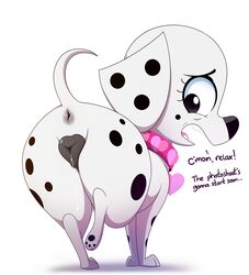 101_dalmatian_street 101_dalmatians 1dog 1female animal_genitalia animal_pussy anthro anthro_focus anthro_only anus ass big_ass big_butt black_nose black_spots black_text butt canid canine canine_anus canine_genitalia canine_pussy canis cub dalmatian destiny_(101_dalmatians) dialogue disney disney_xd dog dog_collar english_dialogue english_text felris female female_dog female_focus female_only female_solo feral feral_focus feral_only furry heart_symbol huge_ass huge_butt large_ass large_butt open_mouth pawpads paws pink_collar plump_ass plump_butt plump_pussy pussy pussy_juice pussy_juice_drip raised_tail solo solo_anthro solo_female solo_focus spots spotted_body spotted_fur tagme tail_raised text thick_thighs thighs white_background white_body white_fur wide_hips wide_thighs worried worried_expression worried_face worried_look young