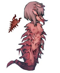 areola body_horror breasts crimera_(terraria) female genitals hair humanoid mandibles monster monster_girl monster_girl_(genre) monstrous_humanoid navel nightmare_waifu nipples nude nyong_nyong pussy simple_background solo spikes terraria white_background