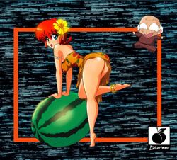 breasts canon_genderswap clothing female flower genderswap happosai linkartoon ponytail ranma-chan ranma_1/2 ranma_saotome red_hair tagme