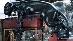 16:9 2020 3d animal_genitalia animal_penis black_latex caz_(character) digital_media_(artwork) felid feline_penis feral forced from_behind_position genitals hi_res latex_transformation living_latex machine male mammal milking_machine mounting pantherine penis rubber sex solo spots transformation widescreen yellow_eyes zack3d