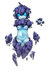 areola blue_eyes breasts elemental_creature elemental_humanoid female genitals golem granite_elemental_(terraria) humanoid inverted_nipples mineral_fauna mineral_humanoid monster_girl nipples nude nyong_nyong pussy reference_image reference_inset rock rock_creature rock_humanoid simple_background solo stone_body terraria translucent_body transparent_body white_background