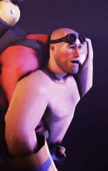 3d bald buzz_cut clothed_male_nude_male engineer_(team_fortress_2) gay handjob male mask_removed pyro_(team_fortress_2) reach_around sfm sirbobbi source_filmmaker team_fortress_2 yaoi